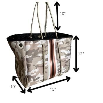 Dallas Hill Designs Large Tote Bag for Women Neoprene Shoulder