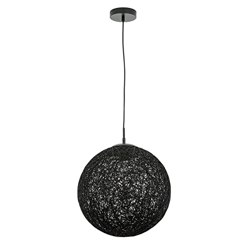 Licht-Erlebnisse Pendelleuchte Kugel Schirm Schwarz rund 40 cm Geflecht Modern E27 Metall Hängelampe Esstisch Wohnzimmer Licht-Erlebnisse Pendelleuchte Kugel Schirm Schwarz rund 40 cm Geflecht Modern E27 Metall Hängelampe Esstisch Wohnzimmer