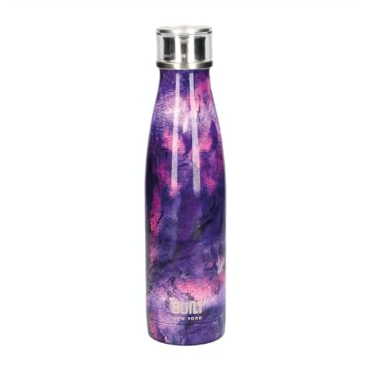 Built C000844 Perfect Seal Leakproof Insulated Water Bottle/Thermal Flask, Stainless Steel, 480 ml, Purple Marble