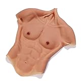 ROANYER Muscle Suit with Zipper Realistic Male Chest Silicone Muscle Suit Costume Cosplay (muslce Suit with Zipper, Color1-Caucasian)