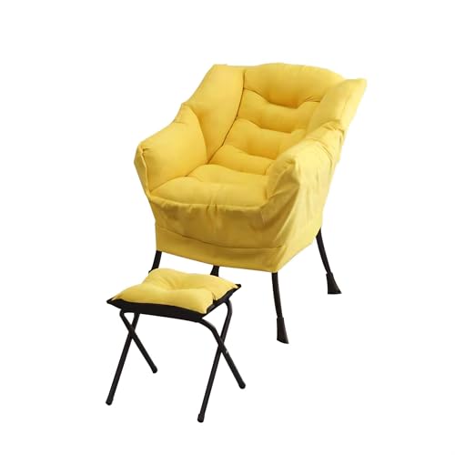 Sillón plegable moderno tela velvet amarillo miniatura 1