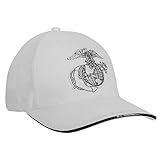 Rothco Deluxe Globe & Anchor Low Profile Cap, Mens Baseball Cap, White