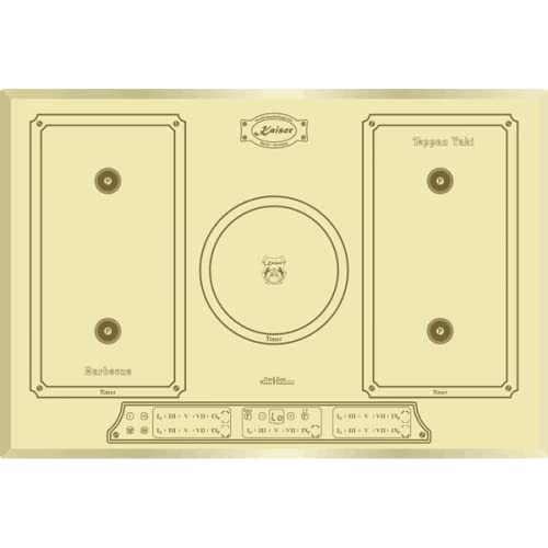 Kaiser Empire KCT 7797 FI ElfEm Retro Induktionskochfeld 77cm / 5 QuickHeat Induktionskochzonen / 2 Flexzonen und Kreiszonen / Glaskeramik-Kochfeld mit Power Booster