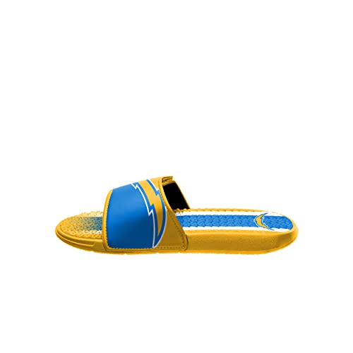 Image of FOCO mens NFL Team Stripe Logo Athletic Sport Shower Flip Flop Sandals Gel Slides