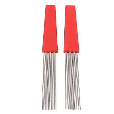 Omquot Guiro 2 Pcs Heavy Duty Stainless Steel Scraper Brush Comb Style for Groups, Live Performance, 2 Pieces