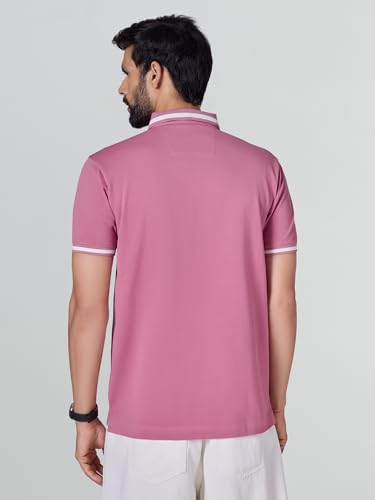 Image of XYXX Men's Apex Mercerized Cotton Striped Collar Pique Polo T-Shirt