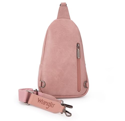 Image of Wrangler Small Sling Bag for Women, Leather Crossbody Bags Cross Body Purse Fanny Packs with Adjustable Strap for Gift