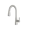 Amazon Basics Pull-Down Sprayer Kitchen Faucet with Fast Mount, 2 Spray Mode, Spot-Free Stainless Finish, Easy Installation, 1-Pack