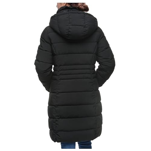 Rokka&Rolla Women's Maxi Winter Coat Long Puffer Jacket with Faux Fur Lined Hood3