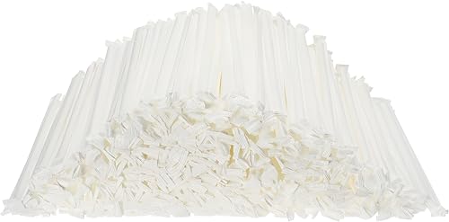 200 pitillos plásticos blancos desechables de 8.2 pulg miniatura 5