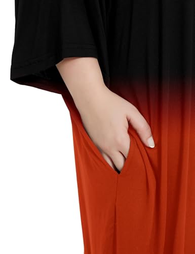 Image of KFUBUO Plus Size Nightgowns for Women Oversized Sleep Tshirts Dress Short Sleeves Sleepwear With Pocket Fit S-5XL