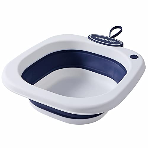 Image of Babyhood Multi-Purpose Collapsible Wash Basin for Kids and Babies, Lightweight Portable Folding Basin for Washing Baby Bottles and Breast Pump Parts and Home Kitchen Outdoor Camping Use (2021 Blue)