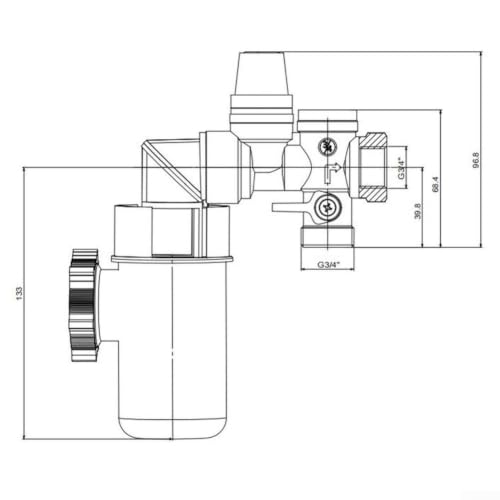 Válvula de seguridad para termo eléctrico DN20 con grifo antirretorno 4