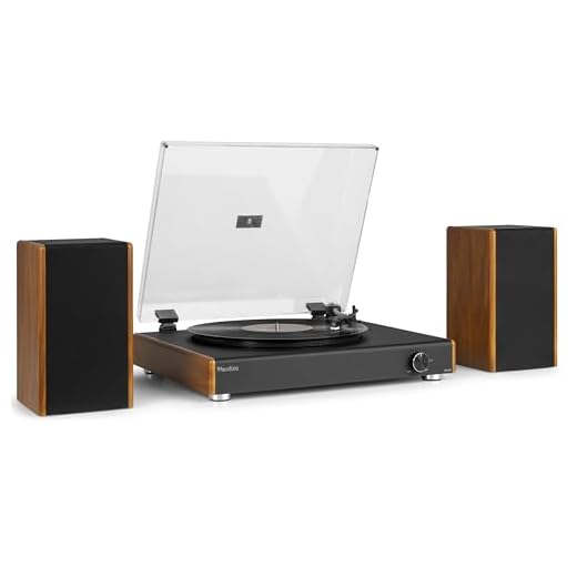 Audizio RP335 Tocadiscos de Estilo Retro con Altavoces estéreo de 40W, tracción a Correa y 3 velocidades, Reproductor de Vinilo con conversor de USB a MP3, Receptor Bluetooth, Acabado Estilo Madera