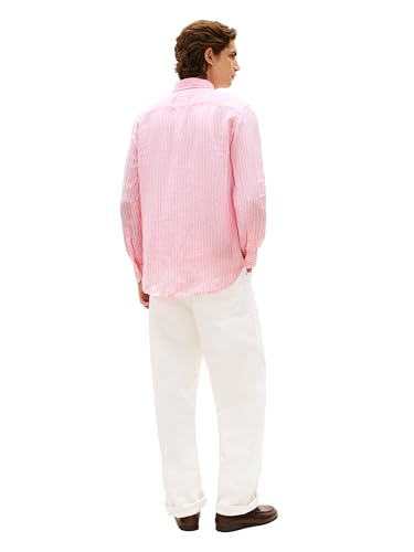 Image of Tommy Hilfiger Men's Long Sleeve Casual Linen Button Down Shirts in Regular Fit