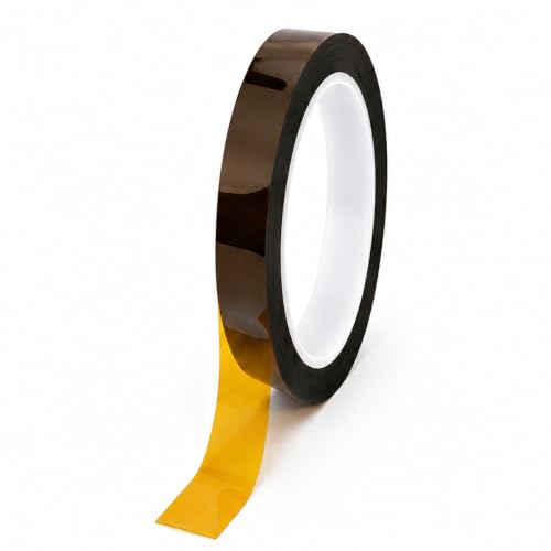 Image of Tapes Master 3 /4 inch x 36 Yds 1 Mil Polyimide High Temperature Heat Resistant Tape with Silicone Adhesive, No Residue