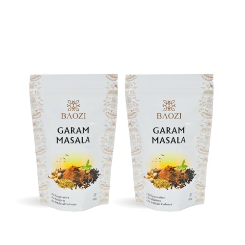 BAOZI Garam Masala - No Onion, No Garlic | Authentic Indian Spice Blend for Rich & Aromatic Curries, Gravies & Sabjis | Perfect for Everyday Cooking | Pack of 2 (100g x 2)