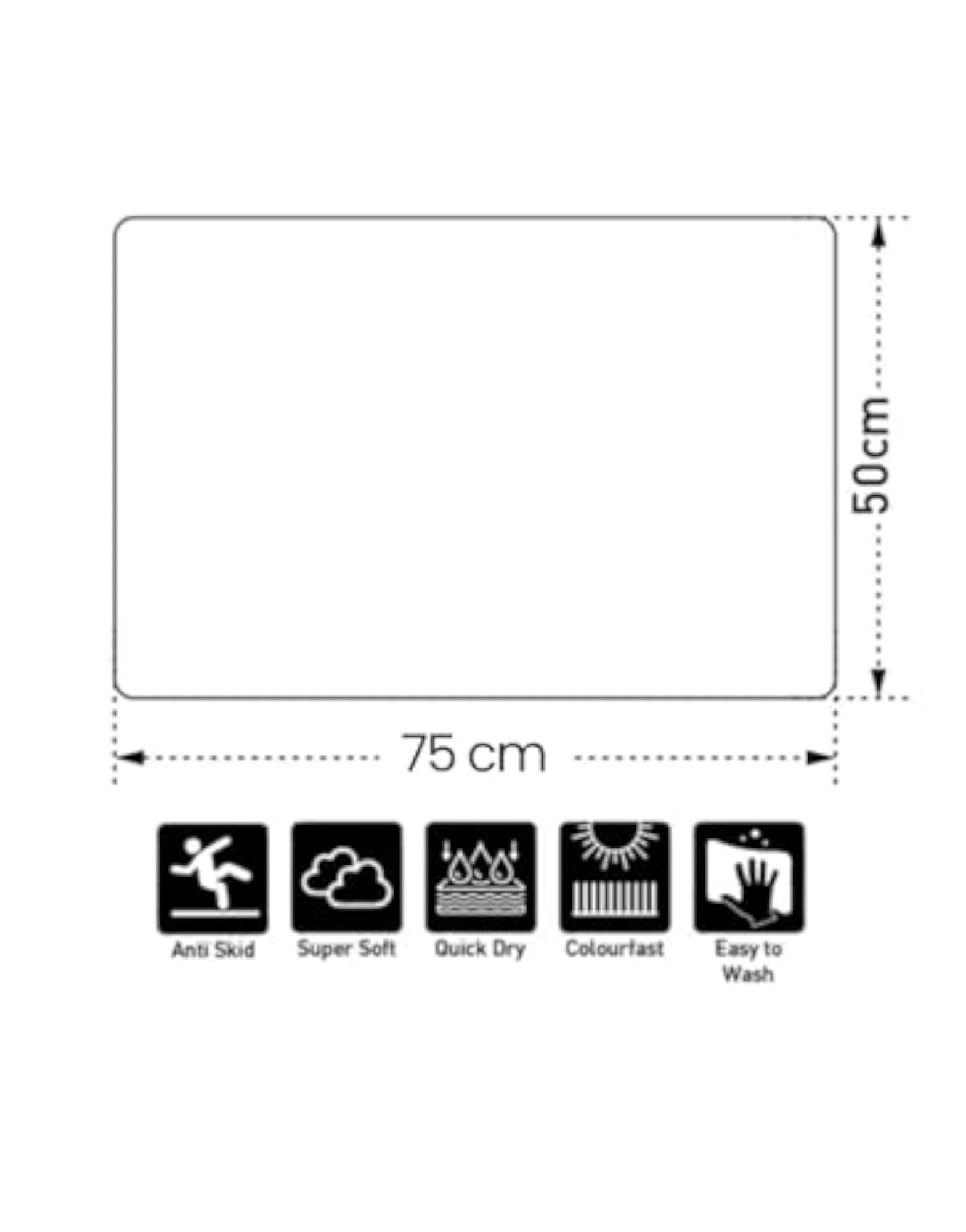 Matrix Microfiber Bath Mat Middle Grey