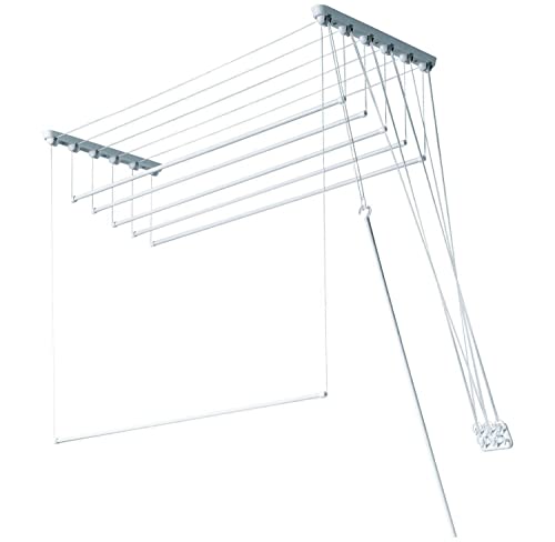 Gimi Hanging Wall Clothesline, Steel, White, 140 cm
