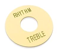 PROFESSIONAL QUALITY - High quality Cream plastic with Gold Stamped lettering. TRADITIONAL FIT - Standard size and thickness fits most Gibson & Epiphone Les Paul, SG and other guitars DIMENSIONS - Exterior diameter: 1 21/64 in. (33.75mm) Hole diamete...