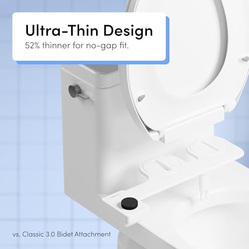 Image of TUSHY NEW Fresh Dual Nozzle Cool Water Bidet: Ultra Slim Toilet Seat Attachment with Luxury 2 in 1 Front & Rear, Self-Cleaning, 180º Clean, (DIY Install, 10 Minutes), Non-Electric, Matte Black Knob