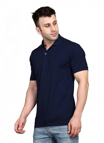 Image of INKKR Men's Combo Polo Neck Cotton Blend Solid T-Shirt (Pack of 2)
