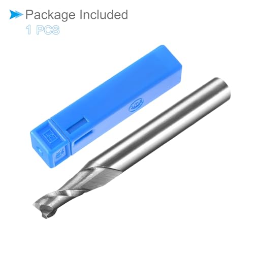 Image of 2-Flute Spiral End Mill Bits, 4.5mm Diameter 11mm Length, High Speed Steel Straight Milling Cutter with Storage Case- (Applications: for Plywood Hardwood Plastic),