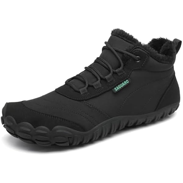 SAGUARO Zimowe buty do chodzenia boso, ciepła podszewka, buty zimowe dla kobiet EU 36-48