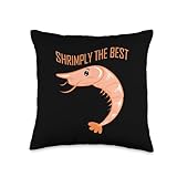 Funny Cartoon Shrimp Lover Seafood for Culinary Chef Prawn Throw Pillow