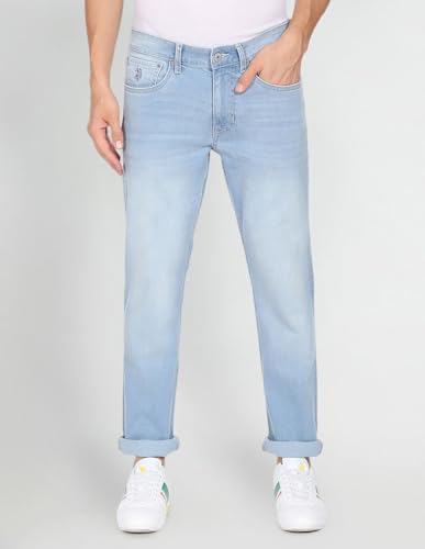 Image of U.S. POLO ASSN. Denim Jeans for Men - Slim Tapered Fit, Mens Jeans for Office & Regular Wear - 34, Light Blue