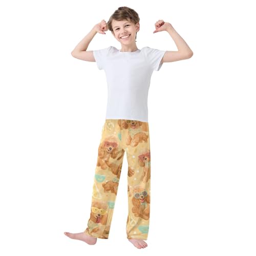 ZZXXB Poodle Lemon Boys Long Pants Soft Trousers Elastic Waist Kids Lounge Bottoms with Pockets S-XL3
