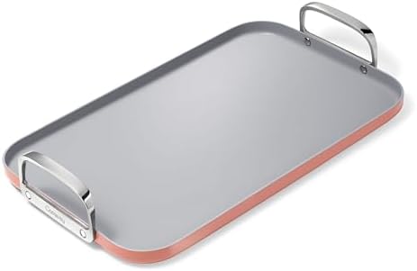 Caraway Double Burner Griddle - 19x12” Griddle Pan - Non-Stick Ceramic Coated - Non Toxic, PTFE & PFOA Free - Oven Safe & Compatible with All Stovetops - Perracotta