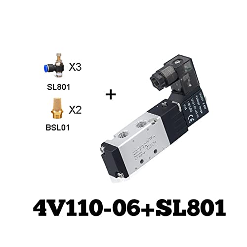 Électrovanne 5 voies 4V110-06 évite les pertes de pression en format 1/8 - 3