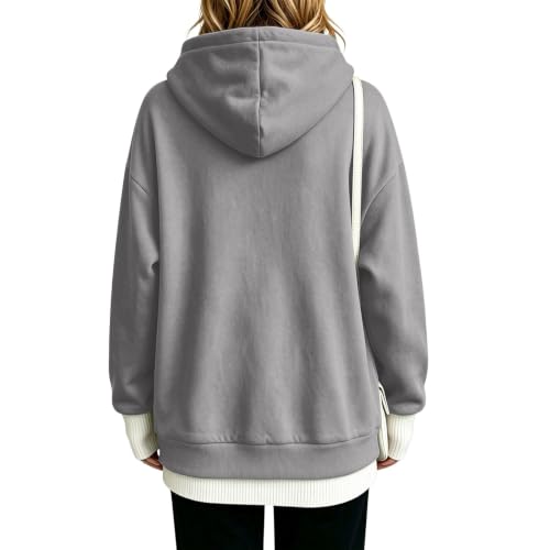 Pullover Hoodies for Women 2 in 1 Layered Oversized Sweat Shirt Y2k - image 3