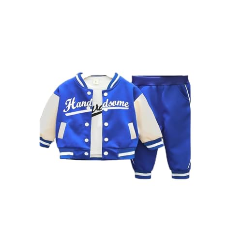 WIAINIBIBI Three-piece long-sleeved jackets for boys and girls in autumn, baby spring clothes, trendy baseball uniforms and children's clothes.. (blue, 1-2Y)