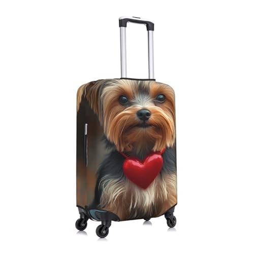 Yorkshire Terrier Elastic Travel Luggage Cover, Washable Spandex Suitcase Protector, Anti-Scratch Fits 18-32 Inch3