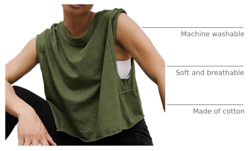 Image of HUGOOME Women Workout Tank Tops Oversized Crop Sleeveless Tee Loose Fit Boxy Basic Yoga Active Summer T Shirts Gym 2026