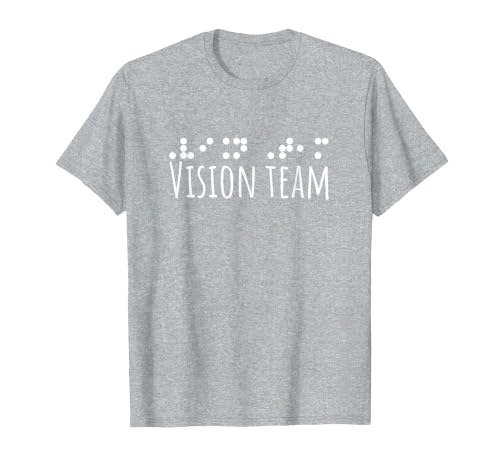 Vision Team PVI Visual Braille Unisex Men Women School T-Shirt, Men, Heather Grey, Small