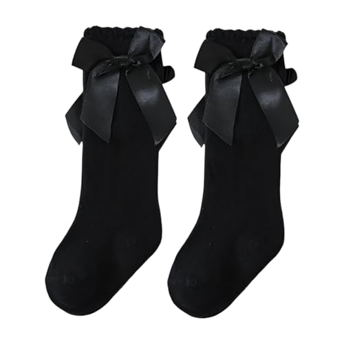 Image of SYGA Baby Long Socks Cotton, Over The Knee, No Tightness, High-Top, Bow Pattern