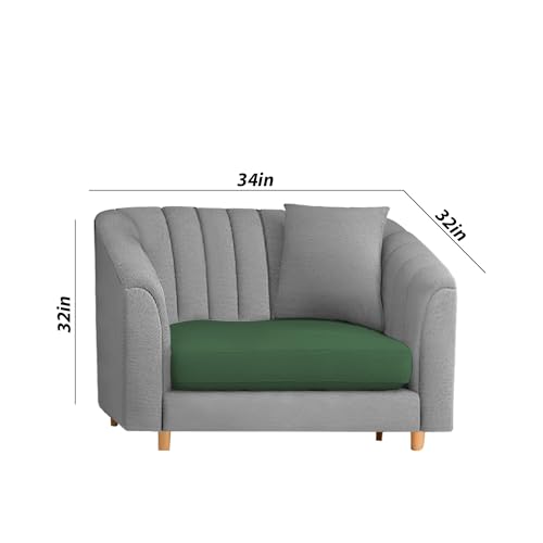 Image of Casaliving Doraldo 1 Seater Sofa Set for Living Room (Green Grey Colour) Premium Fabric Sofa