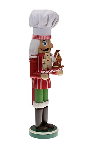 Clever Creations Chef 15 Inch Traditional Wooden Nutcracker, Festive Christmas Décor for Shelves and Tables
