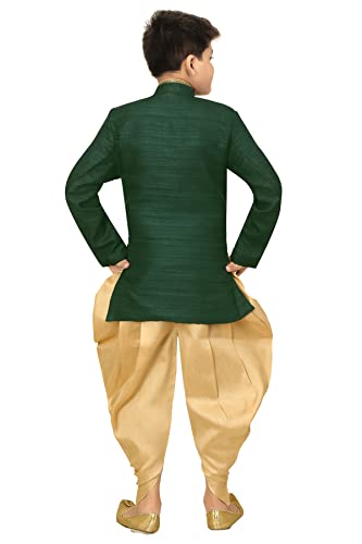 Image of AHHAAAA Kids Ethnic Silk Blend Sherwani /Indo Western and Dhoti Pant For Boys
