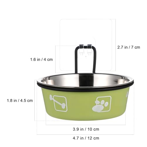 Cuenco Colgante para Gatos Uonlytech de Acero Inoxidable, Pack de 2 Comederos de 12cm con Gancho 3