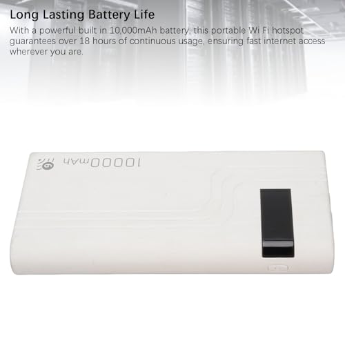 Image of Unlocked 4G LTE Portable WiFi Hotspot Router with Long Lasting Battery for Travel Gaming Outdoor Activities for Smartphones Tablets Laptops White 5.75x2.76x0.75in