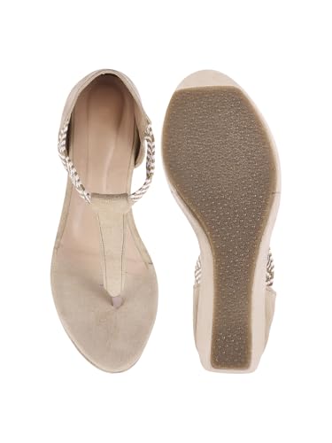 Image of SilverArrow womens Pacifico Fashion Sandals|Wedges Heel Sandals With Pull On Strap|Fusion Wear