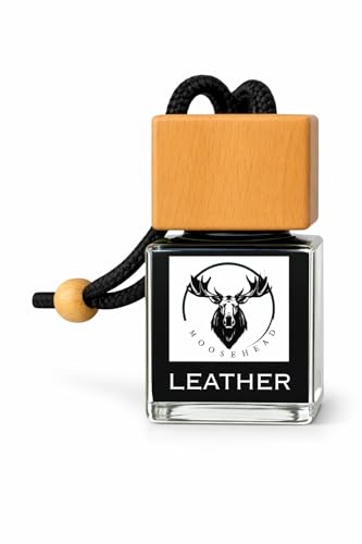 Moosehead Candles Leather Hanging Car Air Freshener – Premium Auto Perfume & Car Diffuser | Rich & Masculine Scent | Long-Lasting Up to 120 Days | Odor Eliminating