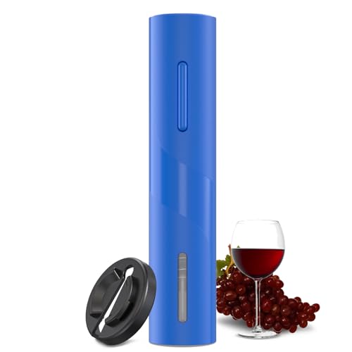 COKUNST Electric Wine Opener, Battery Operated Corkscrew with Wine Bottle Cutter for Wine Lovers, Blue