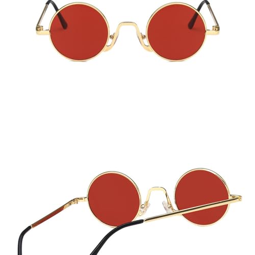 Lunettes de soleil rondes rétro en métal noir pour vos terrasses et festivals d'été