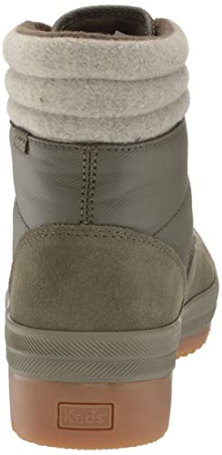 Keds Women's Camp Boot Suede Spalash Twill Velvet Rain, Olive, 8 #TOP2
