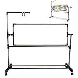 Cadre de Sol pour Travaux D'aiguille, Table de Broderie sur Pied Réglable en Hauteur, Support en Acier Inoxydable pour Point de Croix, Support de Couture Artistique, Support de Tambour À Broder 55cm